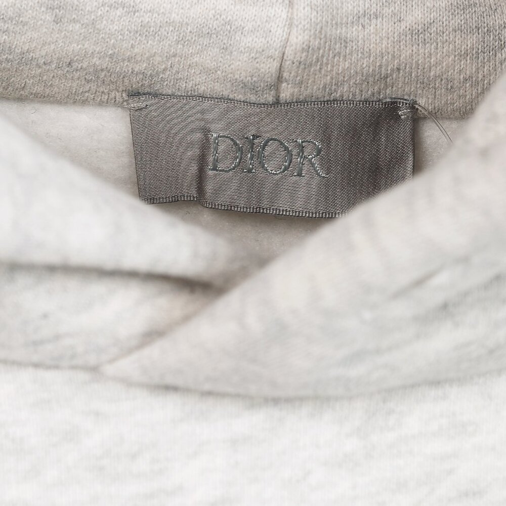 Dior x ERL Resort 23 Runway Gray Heathered Cotton Fleece Swirl Hoodie - Picture 9 of 12